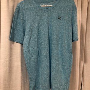 Hurley Heather Blue Short Sleeve V-Neck Shirt.